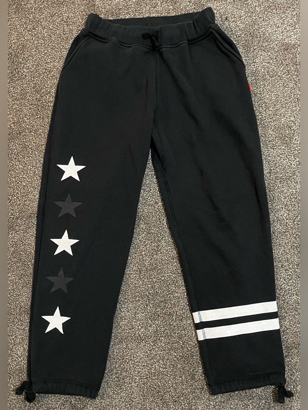 Asphalt Yacht Club Black Joggers with White Star & Stripe Accents